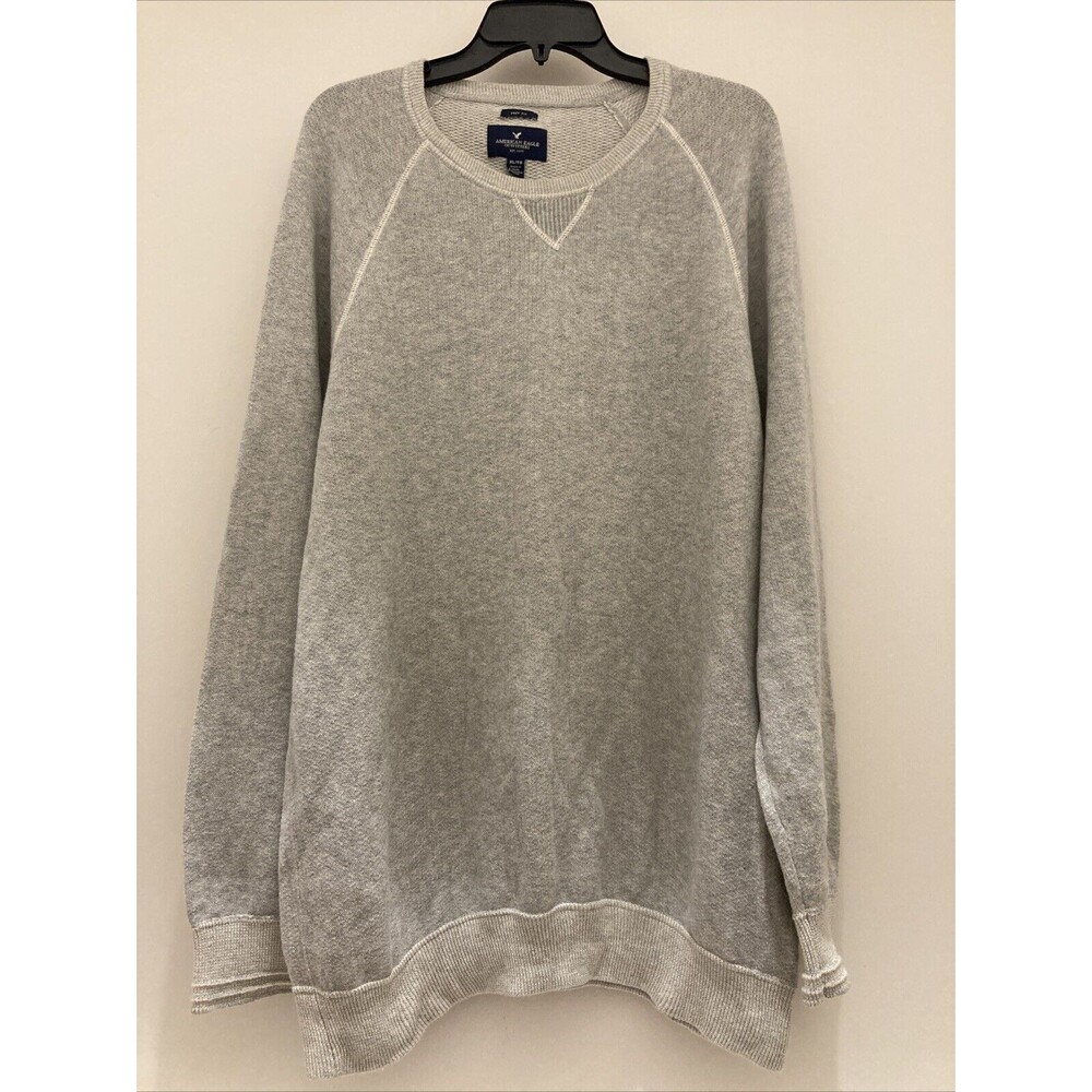 American Eagle Outfitters Long Sleeve Pullover V-Neck Sweater Gray XL